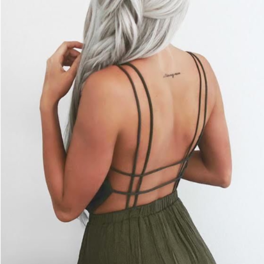 NWT LOST IN PARADISE OLIVE GREEN MAXI DRESS
